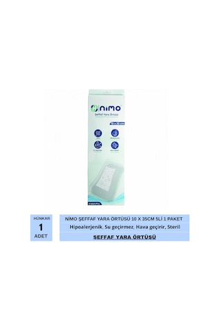 Nimo Şeffaf Yara Örtüsü 10 X 35cm 5li 1 Paket