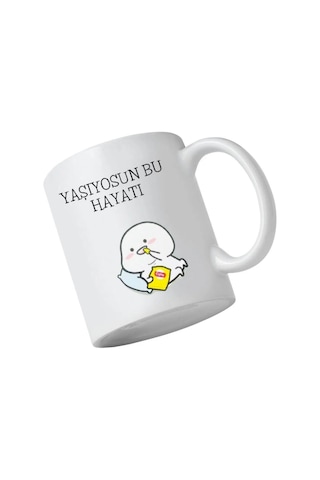 Kişiye Özel İsim Yazılı Çelik Matara Ve Yaşıyosun Bu Hayatı Kupa Seti