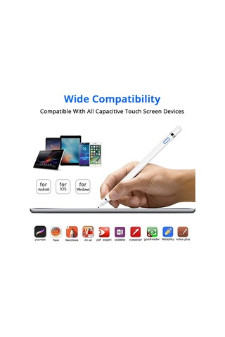 Geeksen Yp0001 Siyah Metal Uçlu Aktif Kapasitif Kalem - İpad Uyumlu, İos Ve Android Cihazlar İçin Ev Kullanıma Uygun, Kolay Kullanım, Dayanıklı Malzeme