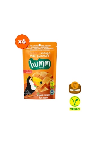 Organik Glutensiz Vegan Mangolu Mini Küpler Atıştırmalık Paketi - 6 Adet 180 G