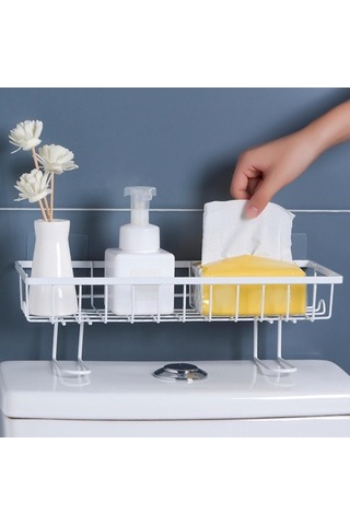 Pazly Üzerinde Tuvalet Suntek Rafı Punch Magideal Depolama Beyaz Banyo Wo Çok Renkli