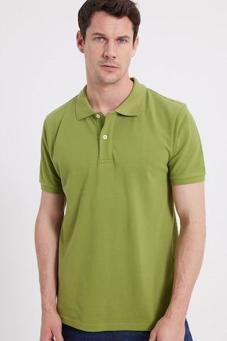 Tudors Erkek Slim Fit Dar Kesim %100 Pamuk Yeşil Polo Yaka Tişört-46201 Yeşil