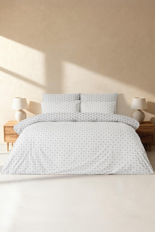 Mix & Match Bloom %100 Pamuk Tek Kişilik Nevresim Seti Gri