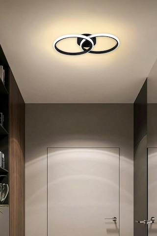 Jolly Siyah Renk Salon - Mutfak - Hol Beyaz Led 2 Li Avize Siyah