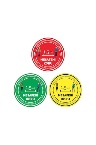 Letbil - Sosyal Mesafe Uyarı Folyo Stickeretiketi