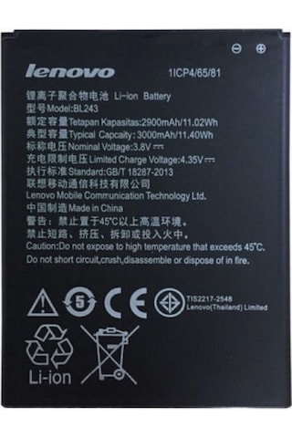 Lenovo A7000 Batarya Pil - BL-243 - 3000 mAh - Kalite