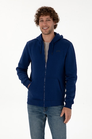 U.S. Polo Assn. Erkek Regular Fit İndigo Şardonlu Örme Hırka 50313755-VR028