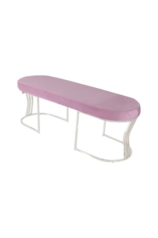 Viego Silver Smooth- Pembe Kapitoneli Model Puf & Bench & Koltuk- Oturak-uzun Makyaj Puff-yatak Odası Ucu &önü