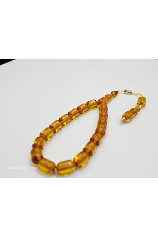 Zeyzun Usta Bilek Boy Efe Maskot Sıkma Kehribar Tespih 16x11 Mm K