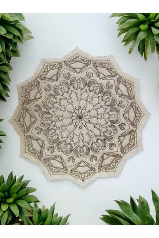 Mandala , 20 Cm 2'li Ahşap Hobi Boyama Setleri Model 5