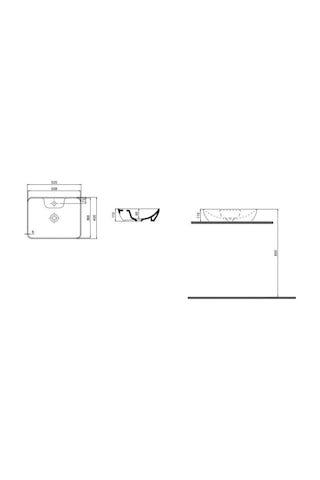 Tezgah Üstü Set Üstü Lavabo 40 52 Delikli Quarter Bath Smooth Line Beyaz