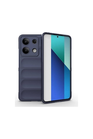 Xiaomi Redmi Note 13 4g Kılıf Esnek Tpu Oyuklu Arka Yüzey Tasarımlı Zore Etnik Silikon Kapak Lacivert