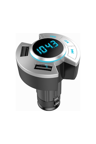 Geeroyoo Araç Bluetooth 5.0 Çalar Fm Transmitter - 128gb Usb/tf Destekli, 2.1a Şarj, Dijital Ekran, Çağrı Bildirimi