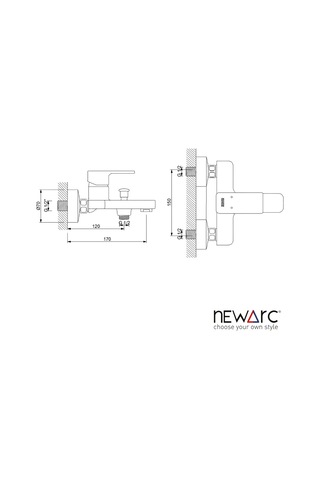 Newarc Drop 241511 Banyo Bataryası Krom