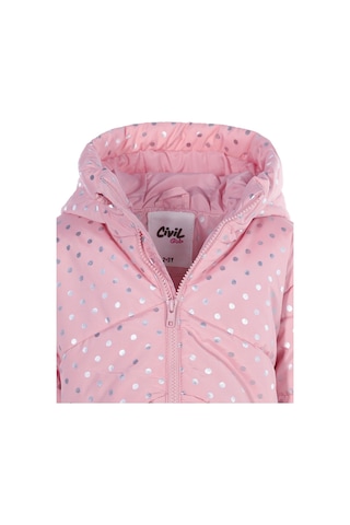 Civil Girls Puantiye Baskılı 2-5 Yaş Mont - Pembe