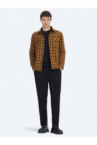 Kip Kahverengi Regular Fit Kapüşonlu Casual Dokuma Mont Kahverengi