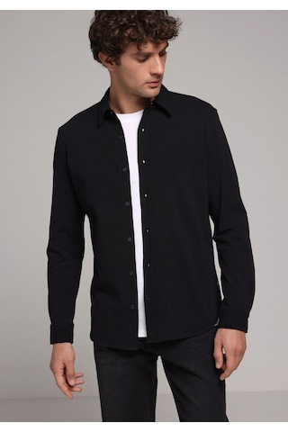 Colin's Colins Regular Fit Shirt Neck Düz Erkek Siyah Uzun Kol Gömlek Cl1083061 Q1.v2 Blk Siyah