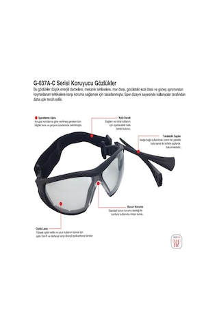 Çok Amaçlı Koruyucu GözlüK G-037A-C Serisi Starline X 5 Adet