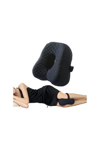 Diz Yastığı Hafızalı Sünger Bacak Yastığı Kayışlı Yan Yatma Bacak Yastığı - Koyu Mavi Lacivert