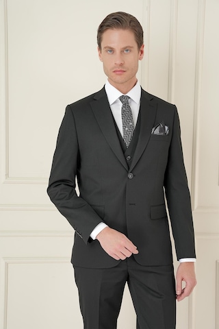 Efor Slim Fit Çift Yırtmaç Düz Siyah Klasik Takım Elbise Tk 913 Siyah