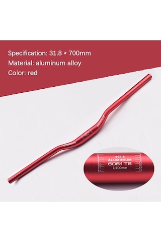 Artfulabode Tekerleği Kırmızı Gidon Düz Direksiyon Bisiklet Bisiklet Bisiklet Alüminyum Alaşım 700mm 31.8mm Kz Kırmızı