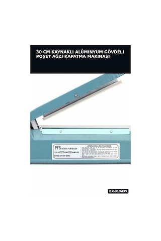 30 Cm Kaynaklı Alüminyum Gövdeli Poşet Ağzı Kapatma Makinası Fs-300 Isı Ayarı 8 Kademe Bx-313435