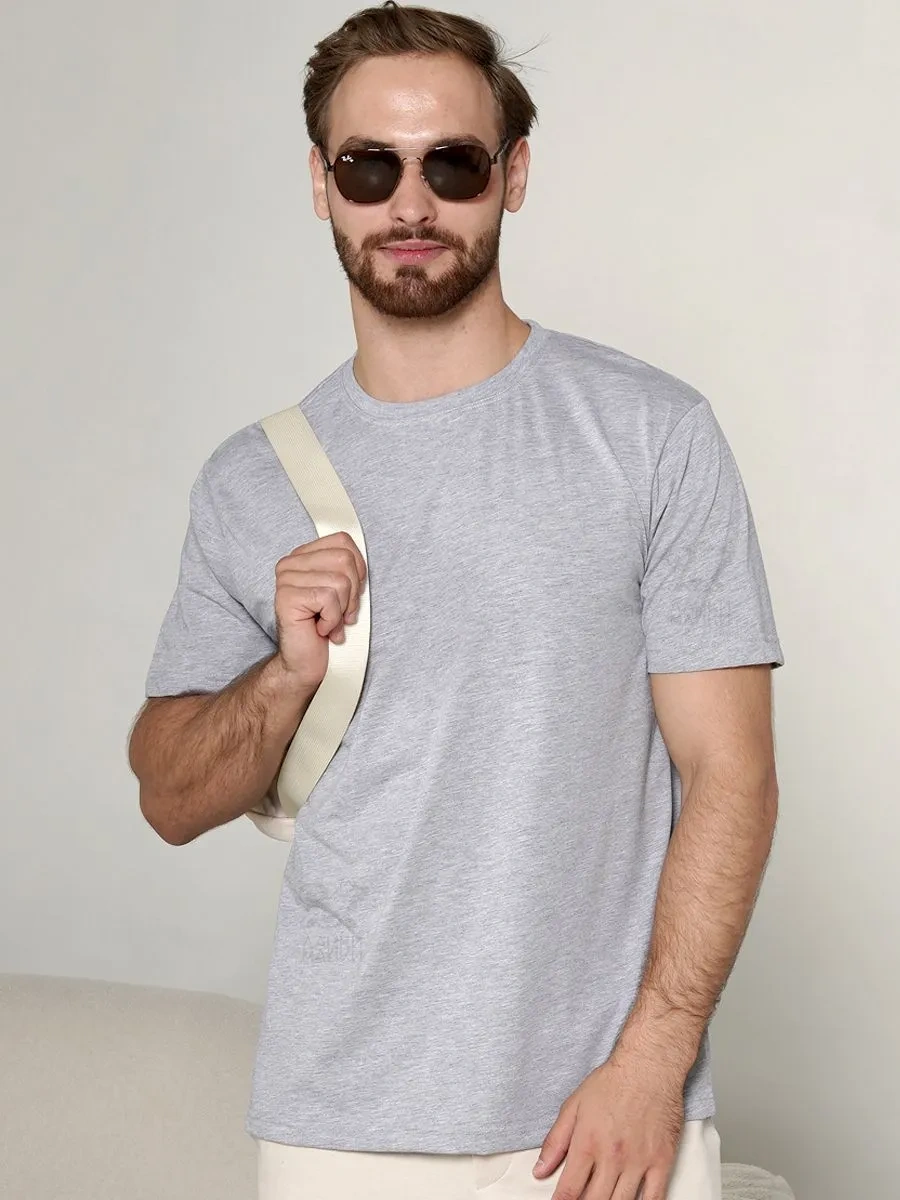 Lajkı-majkı Düz Gri Melanj Tişört 169510828 Açık Gri