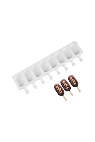 Myebi Magnum 8'li Silikon Dondurma Kalıbı Mini Boy, Beyaz