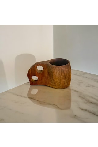 El Yapımı Ceviz Ağacı Ahşap Kupa - Kuksa