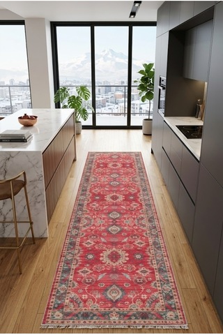 Dekoratif Halı Kaymaz Taban Leke Tutmaz Yıkanabilir Kilim Özel Ölçü Salon Halısı 3026-3