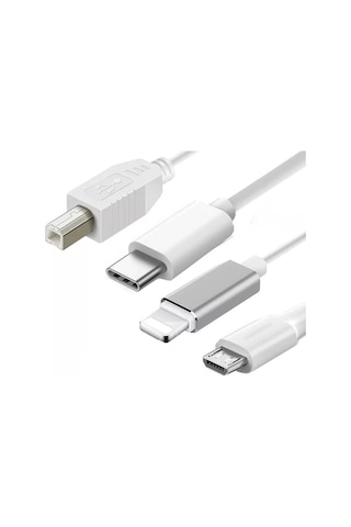 3in1 Lighting-Type-C-Micro USB Yazıcı Kablosu AL3192