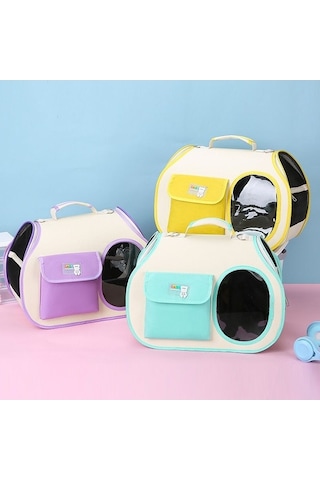 Dm Cbtx Crossbody Pet Çanta - Döküm Köpek Taşıma, Tek Omuz Açık Taşınabilir Çanta Sarı