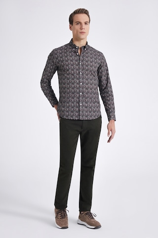 D's Damat Slim Fit Haki Baskılı Gömlek 1ec0221042599 Haki