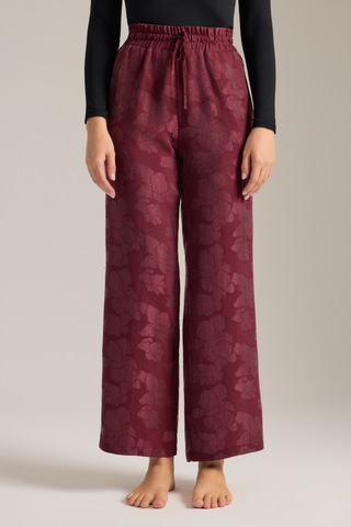 Aker Bordo Dokulu Beli Lastikli Pijama Altı Bordo Bordo