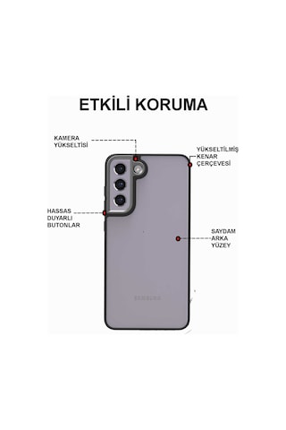 Samsung Galaxy Uyumlu A54 Kapak Metal Kamera Korumalı Arkası Şeffaf Silikon Kılıf