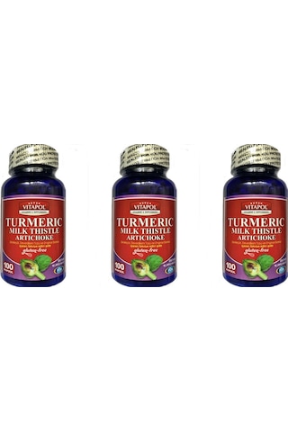 Vitapol Turmeric Milk Thistle Artichoke Gluten Free 100 Kapsül 3