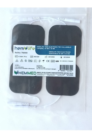 Hemolife Tens Elektrodu Kablolu Yedek Elektrot- 5 x 5 CM 16 Adet