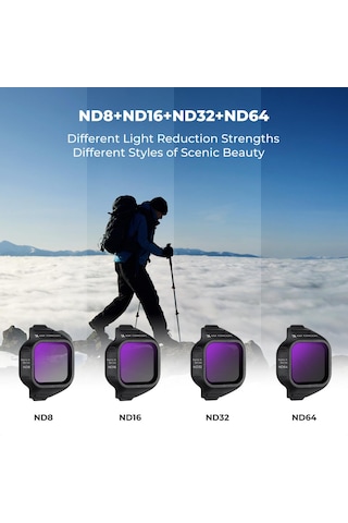 K&f Concept Djı Mini 5 Pro Uyumlu Nd Filtre Seti 4 Lü Paket Nd8 Nd16 Nd32 Nd64