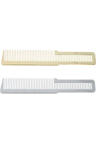 Suntek Büyük Berber Tarak Düz Üst Kesme Soluk Stil Gümüş