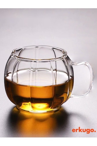 6 Adet Borosilikat Sunum Bardağı, Kahve Bardağı, Isı Dayanıklı Kulplu Meşrubat Bardağı 450 Ml Civelek Şeffaf