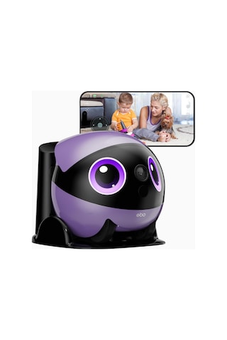 Enabot Ebo Air 2 Plus 3k Gözetim Kamerası, Yapay Zekalı Mobil Robot, 2 Yönlü Ses, Gece Görüşü Kamera Sistemi Mor