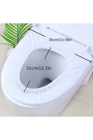 Elmpaly 50 Adet Elastik Bantlı Tek Kullanımlık Tuvalet Kılıfı Seyahat Otel Umumi Tuvalet Hijyenik Taşınabilir Tuvalet Oturağı