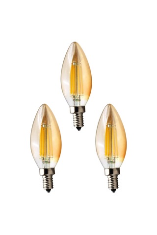 Amber C35 Rustik Led Filament Ampul 4w E14 Gün Işığı Dekoratif