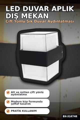 Led Duvar Aplik 12w Gün Işığı 3200k Dış Mekan Bahçe Aydınlatması Ip54 1 Adet Bx-316748 Rekli