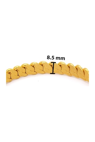 Bz 8.5mm Adana Burması 22 Ayar Altın Kaplama Bilezik Blz-3004 Altın