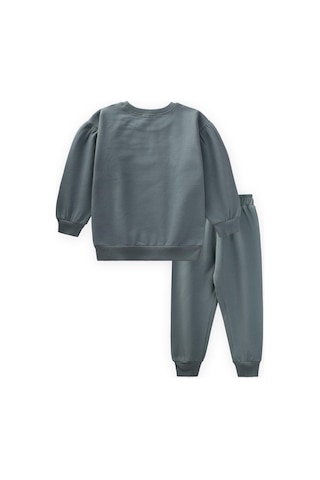 Cigit Etiket Detaylı Sweatshirt Takım 1-7 Yaş Çağla Yeşili Çağla Yeşili