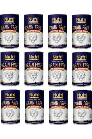 Nutri Canin Yaban Domuzlu Tahılsız Konserve Yetişkin Köpek Maması 12 x 400 G