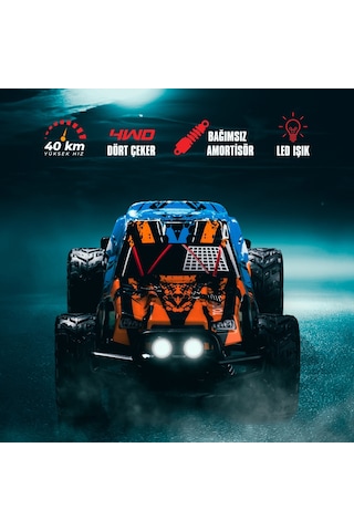 1:16 40km/h Hız Yapan 4wd 4x4 Metal İç Aksam Uzaktan Kumandalı Araba Rc Model Araç - K-61