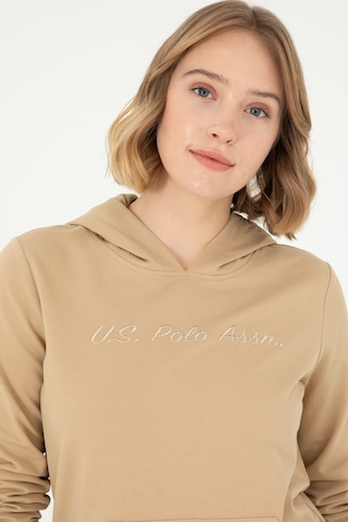 U.S. Polo Assn. Kadın Kum Kapüşonlu Sweatshirt 50296947-VR085