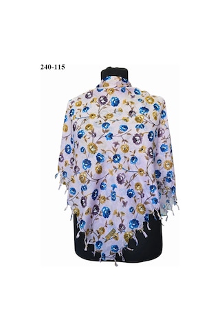 Dolce Cotton Desenli Sökme Boncuklu Eşarp 240-115 Çok Renkli